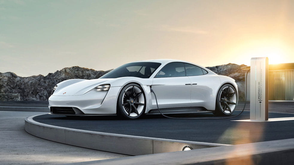 The upcoming Porsche Taycan all-electric saloon